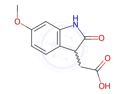 Chemical structure of (6-Methoxy-2-oxo-2,3-dihydro-1h-indol-3-yl)-acetic acid