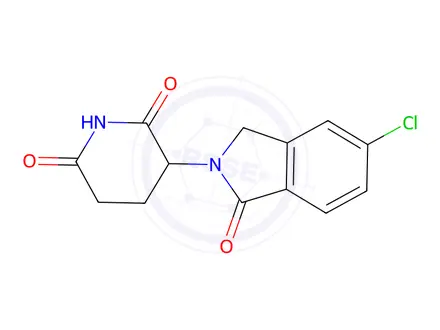 Chemical structure of 3-(5-Chloro-1-oxoisoindolin-2-yl)piperidine-2,6-dione