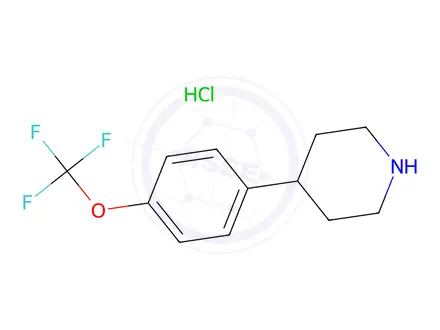 Chemical structure of 4-(4-(Trifluoromethoxy)phenyl)piperidine hydrochloride