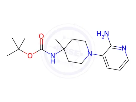 Chemical structure of tert-butyl (1-(2-aminopyridin-3-yl)-4-methylpiperidin-4-yl)carbamate