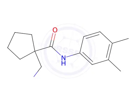 Chemical structure of 1-(aminomethyl)-N-(3,4-dimethylphenyl)cyclopentane-1-carboxamide