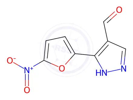 Chemical structure of 3-(5-Nitrofuran-2-yl)-1H-pyrazole-4-carbaldehyde