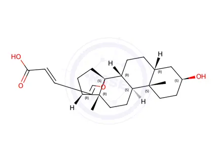 Chemical structure of 14β,21-Epoxy-3β-hydroxy-5β-chola-20,22-dien-24-oic acid