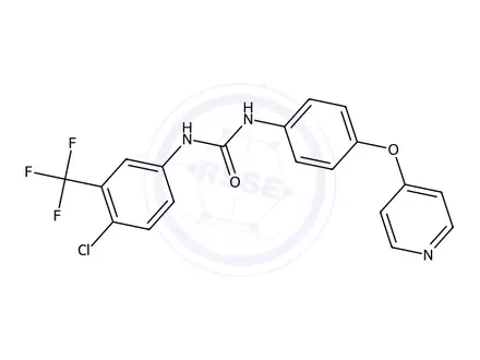 Chemical structure of 1-(4-Chloro-3-(trifluoromethyl)phenyl)-3-(4-(pyridin-4-yloxy)phenyl)urea