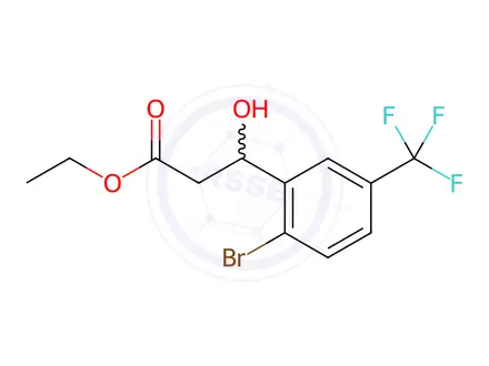 Chemical structure of ETHYL 3-(2-BROMO-5-(TRIFLUOROMETHYL)PHENYL)-3-HYDROXYPROP