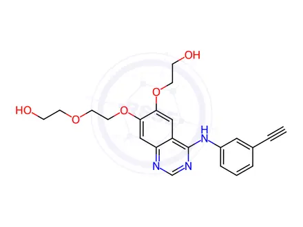 Chemical structure of Ethanol, 2-[[4-[(3-ethynylphenyl)amino]-7-[2-(2-hydroxyethoxy)ethoxy]-6-quinazolinyl]oxy]