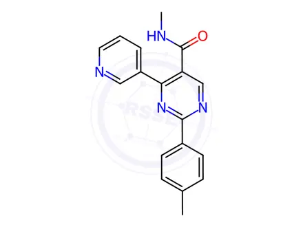 Chemical structure of N-methyl-4-(pyridin-3-yl)-2-(p-tolyl)pyrimidine-5-carboxamide