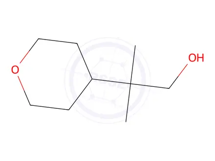 Chemical structure of 2-Methyl-2-(tetrahydro-2H-pyran-4-yl)propan-1-ol