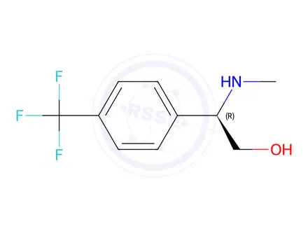 Chemical structure of (R)-2-(methylamino)-2-(4-(trifluoromethyl)phenyl)ethan-1-ol