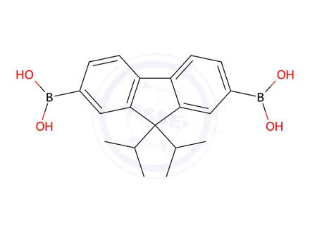 Chemical structure of 9,9-Diisopropylfluorene-2,7-diboronic acid, 97%