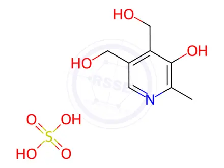 Chemical structure of (5-Hydroxy-6-methylpyridine-3,4-diyl)dimethanol sulfate