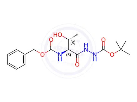 Chemical structure of N-[(Phenylmethoxy)carbonyl]-2-(tert-butoxycarbonyl)-L-threonine hydrazide