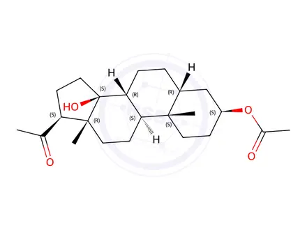 Chemical structure of 3β-(Acetyloxy)-14β-hydroxy-5β-pregnan-20-one