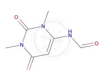 Chemical structure of N-(1,3-dimethyl-2,6-dioxo-1,2,3,6-tetrahydropyrimidin-4-yl)formamide