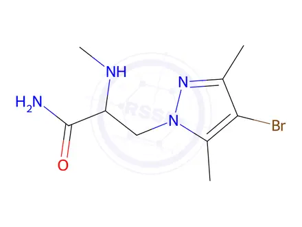 Chemical structure of 3-(4-Bromo-3,5-dimethyl-1h-pyrazol-1-yl)-2-(methylamino)propanamide