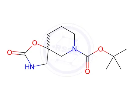 Chemical structure of 1-Oxa-3,7-diazaspiro[4.5]decane-7-carboxylic acid, 2-oxo-, 1,1-dimethylethyl ester