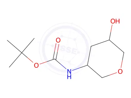 Chemical structure of tert-butyl N-(5-hydroxyoxan-3-yl)carbamate