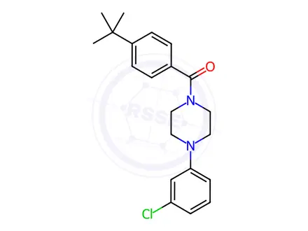 Chemical structure of (4-(Tert-butyl)phenyl)(4-(3-chlorophenyl)piperazin-1-yl)methanone