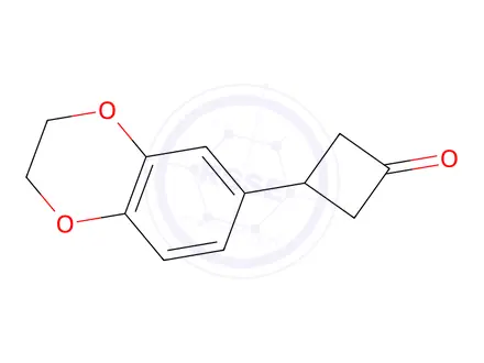 Chemical structure of 3-(2,3-Dihydro-1,4-benzodioxin-6-yl)cyclobutan-1-one