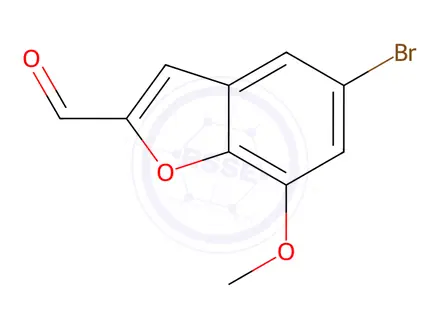 Chemical structure of 5-Bromo-7-methoxy-1-benzofuran-2-carbaldehyde