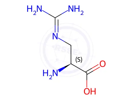 Chemical structure of (S)-2-Amino-3-guanidinopropanoic acid dihydrochloride