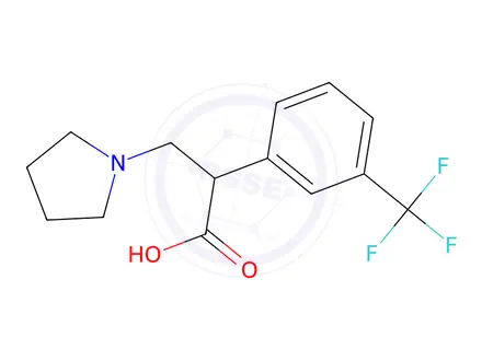 Chemical structure of 3-(Pyrrolidin-1-yl)-2-(3-(trifluoromethyl)phenyl)propanoic acid