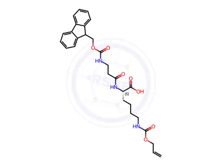 Chemical structure of Fmoc-β-Ala-L-Lys(Alloc)-OH