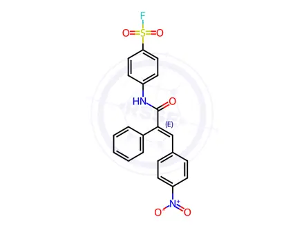 Chemical structure of 4-(3-(4-Nitrophenyl)-2-phenylacrylamido)benzene-1-sulfonyl fluoride