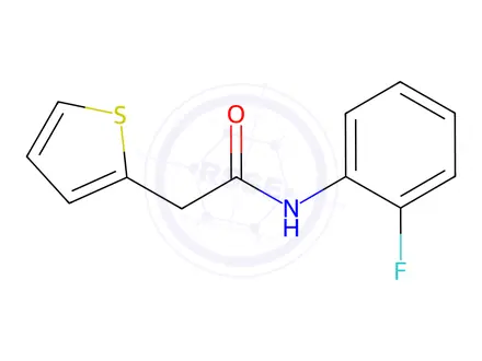 Chemical structure of N-(2-fluorophenyl)-2-(thiophen-2-yl)acetamide