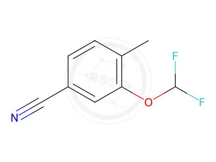Chemical structure of Benzonitrile, 3-(difluoromethoxy)-4-methyl-