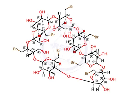 Chemical structure of Sugammadex sodium Full Bromo β -cyclodextrin
