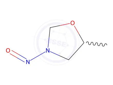 Chemical structure of N-nitroso-5-methyl-1,3-oxazolidine