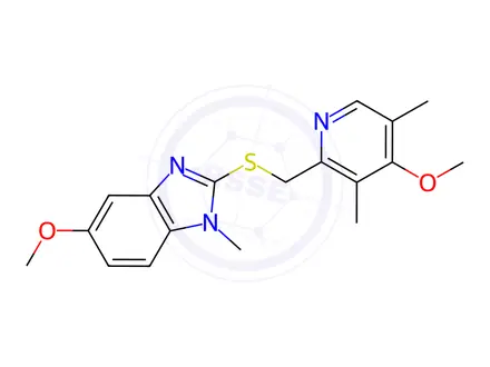 Chemical structure of Omeprazole Sulfide N1-Methyl 5-Methoxy Analog