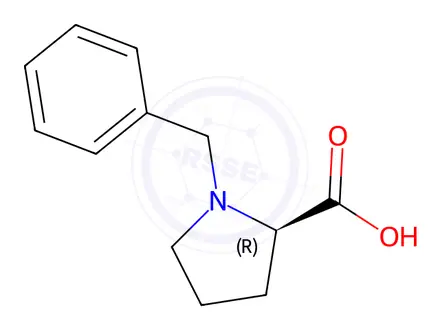 Chemical structure of (R)-1-Benzyl-pyrrolidine-2-carboxylic Acid