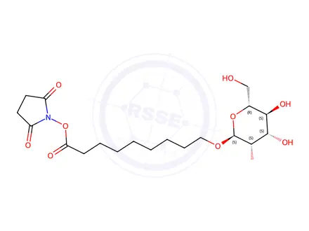 Chemical structure of 2,5-Pyrrolidinedione, 1-9-(.alpha.-D-mannopyranosyloxy)-1-oxononyloxy-