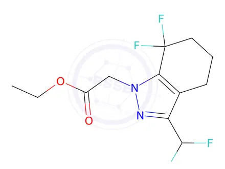 Chemical structure of ETHYL 2-(3-(DIFLUOROMETHYL)-7,7-DIFLUORO-4,5,6,7-TETRAHYDRO-1H-INDAZOL-1-YL)ACETATE