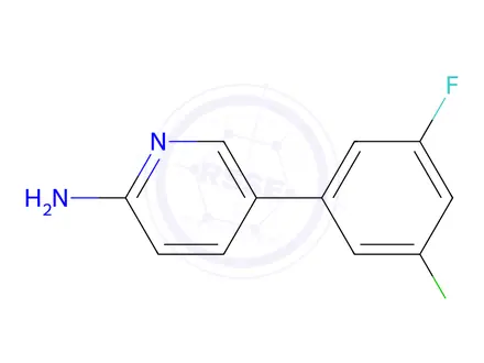 Chemical structure of 5-(3-Chloro-5-fluorophenyl)pyridin-2-amine