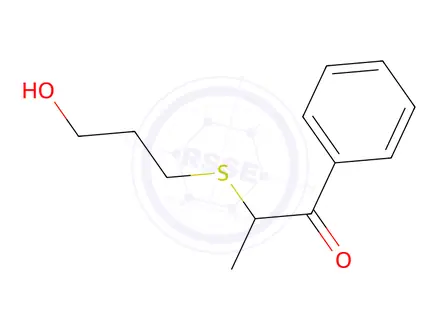 Chemical structure of 2-((3-Hydroxypropyl)thio)-1-phenylpropan-1-one
