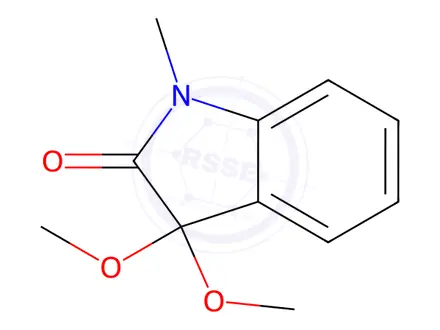 Chemical structure of 3,3-dimethoxy-1-methylindolin-2-one