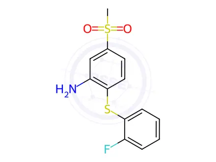 Chemical structure of 2-((2-Fluorophenyl)thio)-5-(methylsulfonyl)aniline