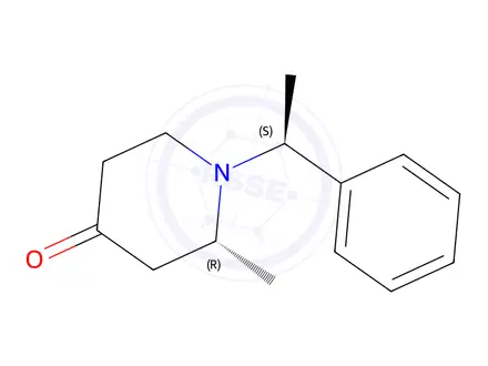 Chemical structure of 2-Methyl-1-(1-phenylethyl)piperidin-4-one compound with picric acid (1:1)