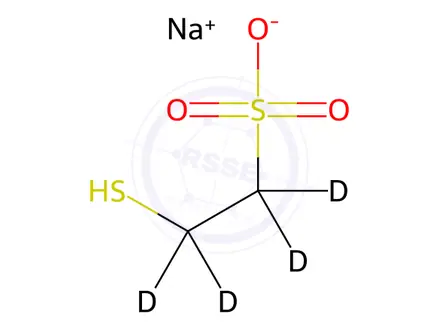 Chemical structure of Mesna-d4 (may contain up to 10% disulfide)