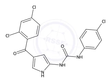 Chemical structure of 1-(4-Chlorophenyl)-3-(4-(2,4-dichlorobenzoyl)-1H-pyrrol-2-yl)urea