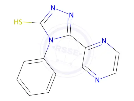 Chemical structure of 4-Phenyl-5-(pyrazin-2-yl)-4h-1,2,4-triazole-3-thiol