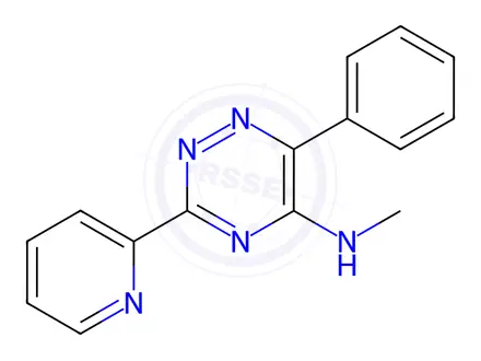 Chemical structure of N-methyl-6-phenyl-3-(pyridin-2-yl)-1,2,4-triazin-5-amine
