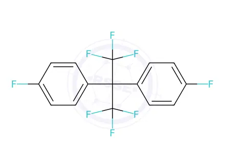 Chemical structure of Benzene, 1,1'-[2,2,2-trifluoro-1-(trifluoromethyl)ethylidene]bis[4-fluoro-