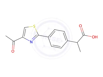 Chemical structure of α-Methyl-4-(4-acetyl-2-thiazolyl)benzeneacetic acid