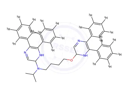 Chemical structure of N-(4-((5,6-Bis(phenyl-d5)-1,2-dihydropyrazin-2-yl)oxy)butyl)-N-isopropyl-5,6-bis(phenyl-d5)-1,2-dihydropyrazin-2-amine