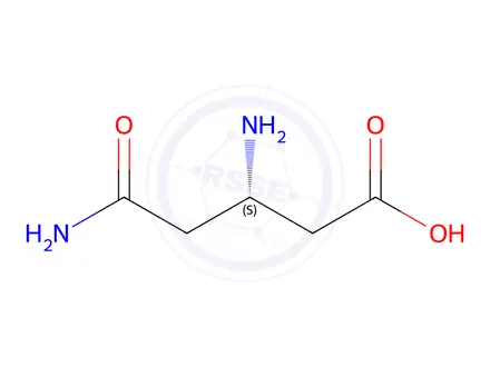 Chemical structure of (S)-3,5-diamino-5-oxopentanoic acid