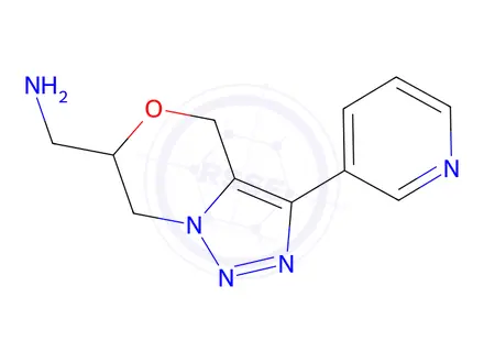 Chemical structure of (3-(Pyridin-3-yl)-6,7-dihydro-4H-[1,2,3]triazolo[5,1-c][1,4]oxazin-6-yl)methanamine